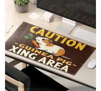 TSGB Funny Desk Accessories For Work Caution: Guinea Pig Crossing Area Mouse Pad Computer Mat For Desk Funny Quotes Mouse Pad