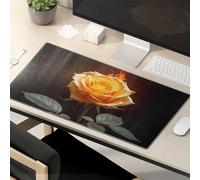 TSGB Funny Desk Accessories For Work Flaming Yellow Rose In The Dark Mouse Pad Computer Mat For Desk Funny Quotes Mouse Pad
