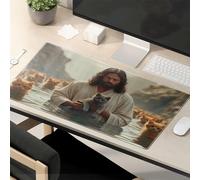 TSGB Funny Desk Accessories For Work Jesus And Cats In The Water Mouse Pad Computer Mat For Desk Funny Quotes Mouse Pad