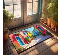 TSGB Home Sweet Apartment Doormat Colorful Streets Of Burano: A Venetian Paradise Doormat Funny Welcome Mats For Front Door Kitchen Rugs And(50X80CM)