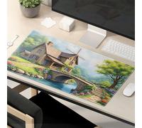 TSGB Mouse Pad Work Funny Cozy Cottage By The River Mouse Pad Desk Pads Large Mousepad