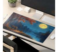 TSGB Mouse Pad Work Funny Full Moon Over The Serene Lake Mouse Pad Desk Pads Large Mousepad