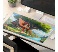 TSGB Mouse Pad Work Funny Idyllic Cottage By The River Mouse Pad Desk Pads Computer Mat For Desk