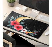 TSGB Mouse Pad Work Funny Magical Night Sky With Flowers And Moon Mouse Pad Desk Pads Computer Mat For Desk