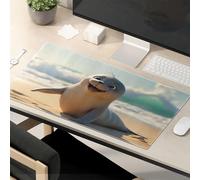 TSGB Mouse Pad Work Funny Seal On The Beach: A Cute Coastal Creature Mouse Pad Desk Pads Large Mousepad