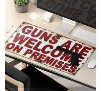 TSGB Mouse Pad Work Funny Welcome Guns On Premises Mouse Pad Desk Pads Large Mousepad
