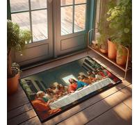 TSGB Porch Rugs Outdoor The Last Supper: A Modern Interpretation Doormat Mat Outdoor Doormat Indoor Entrance Funny(40X60CM)