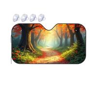 TSGB Sun Shade For Car Autumnal Pathway In The Enchanted Forest Car Windshield Sunshade Sun Shade For Car Window Window Sun Shade For Car(76x140cm)