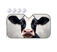 TSGB Sun Shade For Car Black And White Cow Portrait Car Windshield Sunshade Sun Shade For Car Window Window Sun Shade For Car(76x140cm)