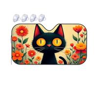 TSGB Sun Shade For Car Black Cat In A Garden Of Orange Flowers Car Windshield Sunshade Sun Shade For Car Window Window Sun Shade For Car(70x130cm)
