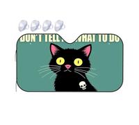 TSGB Sun Shade For Car Black Cat With Skull: Defy Control Car Windshield Sunshade Sun Shade For Car Window Window Sun Shade For Car(76x140cm)