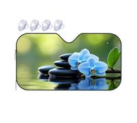 TSGB Sun Shade For Car Blue Orchid And Black Stones In Nature Car Windshield Sunshade Sun Shade For Car Window Window Sun Shade For Car(76x140cm)