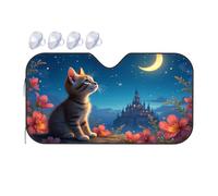 TSGB Sun Shade For Car Cat Dreams Under The Moonlit Sky Car Windshield Sunshade Sun Shade For Car Window Window Sun Shade For Car(76x140cm)