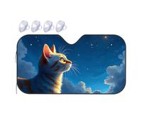 TSGB Sun Shade For Car Cat Gazing At The Starry Sky Car Windshield Sunshade Sun Shade For Car Window Window Sun Shade For Car(70x130cm)
