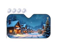 TSGB Sun Shade For Car Christmas Night In The Snowy Village Car Windshield Sunshade Sun Shade For Car Window Window Sun Shade For Car(76x140cm)