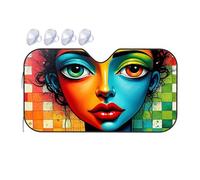 TSGB Sun Shade For Car Colorful Abstract Portrait: A Bold Artwork Car Windshield Sunshade Sun Shade For Car Window Window Sun Shade For Car(76x140cm)