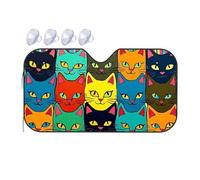 TSGB Sun Shade For Car Colorful Cats: A Vibrant Art Collection Car Windshield Sunshade Sun Shade For Car Window Window Sun Shade For Car(70x130cm)