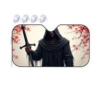 TSGB Sun Shade For Car Dark Warrior With Sword Amidst Autumn Leaves Car Windshield Sunshade Sun Shade For Car Window Window Sun Shade For Car(70x130cm)