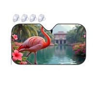 TSGB Sun Shade For Car Flamingo In Tropical Paradise Car Windshield Sunshade Sun Shade For Car Window Window Sun Shade For Car(70x130cm)