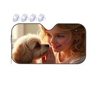 TSGB Sun Shade For Car Girl And Her Adorable Dog Car Windshield Sunshade Sun Shade For Car Window Window Sun Shade For Car(76x140cm)