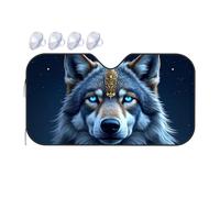 TSGB Sun Shade For Car Golden Wolf In The Night Sky Car Windshield Sunshade Sun Shade For Car Window Window Sun Shade For Car(76x140cm)