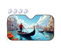 TSGB Sun Shade For Car Gondolier On The Grand Canal, Venice Car Windshield Sunshade Sun Shade For Car Window Window Sun Shade For Car(70x130cm)
