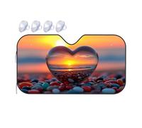 TSGB Sun Shade For Car Heart-Shaped Glass Reflection Of Sunset Car Windshield Sunshade Sun Shade For Car Window Window Sun Shade For Car(76x140cm)