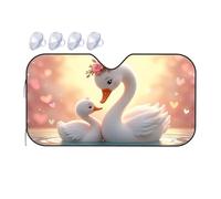 TSGB Sun Shade For Car Love In The Water: A Swan Family'S Heartwarming Scene Car Windshield Sunshade Sun Shade For Car Window Window Sun Shade For Car(76x140cm)