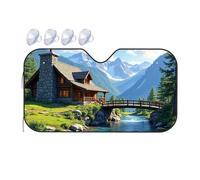 TSGB Sun Shade For Car Mountain Cabin By The River Car Windshield Sunshade Sun Shade For Car Window Window Sun Shade For Car(70x130cm)