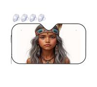 TSGB Sun Shade For Car Native American Headdress With Feathers And Beads Car Windshield Sunshade Sun Shade For Car Window Window Sun Shade For Car(76x140cm)