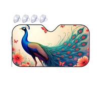 TSGB Sun Shade For Car Peacock And Butterflies In A Garden Car Windshield Sunshade Sun Shade For Car Window Window Sun Shade For Car(76x140cm)