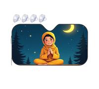 TSGB Sun Shade For Car Prayer In The Night: A Serene Scene Car Windshield Sunshade Sun Shade For Car Window Window Sun Shade For Car(76x140cm)