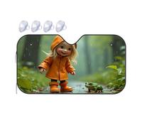 TSGB Sun Shade For Car Rainy Day In The Forest With A Frog Car Windshield Sunshade Sun Shade For Car Window Window Sun Shade For Car(70x130cm)