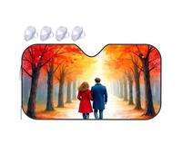 TSGB Sun Shade For Car Romantic Walk In Autumn Car Windshield Sunshade Sun Shade For Car Window Window Sun Shade For Car(70x130cm)