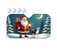 TSGB Sun Shade For Car Santa And His Dog In The Snowy Night Car Windshield Sunshade Sun Shade For Car Window Window Sun Shade For Car(70x130cm)