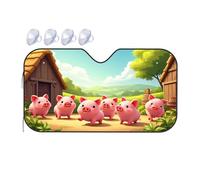 TSGB Sun Shade For Car Seven Happy Pigs In The Countryside Car Windshield Sunshade Sun Shade For Car Window Window Sun Shade For Car(76x140cm)