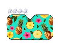 TSGB Sun Shade For Car Summer Tropical Pineapple And Flower Pattern Car Windshield Sunshade Sun Shade For Car Window Window Sun Shade For Car(76x140cm)