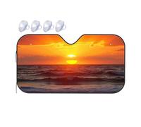 TSGB Sun Shade For Car Sunset Over The Ocean Waves Car Windshield Sunshade Sun Shade For Car Window Window Sun Shade For Car(70x130cm)
