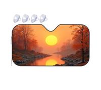 TSGB Sun Shade For Car Sunset Reflections In Autumnal Forest Car Windshield Sunshade Sun Shade For Car Window Window Sun Shade For Car(76x140cm)