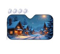 TSGB Sun Shade For Car Winter Wonderland: A Snowy Night In The Village Car Windshield Sunshade Sun Shade For Car Window Window Sun Shade For Car(76x140cm)