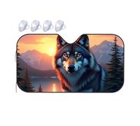 TSGB Sun Shade For Car Wolf In The Sunset Mountains Car Windshield Sunshade Sun Shade For Car Window Window Sun Shade For Car(76x140cm)