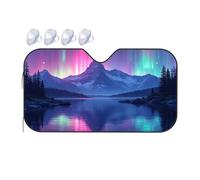 TSGB Sunshade For Car Windshield Aurora Borealis Over The Mountains Car Windshield Sunshade Windshield Sunshade Blackout Shade(70x130cm)