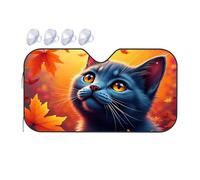 TSGB Sunshade For Car Windshield Autumn Leaves And Curious Cat Car Windshield Sunshade Windshield Sunshade Blackout Shade(70x130cm)