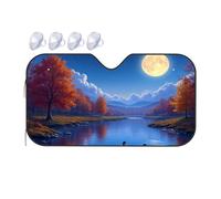 TSGB Sunshade For Car Windshield Autumn Night With Full Moon And Ducks Car Windshield Sunshade Sun Shade For Car Sun Shade For Car(76x140cm)