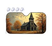 TSGB Sunshade For Car Windshield Autumn Serenity: A Church In The Woods Car Windshield Sunshade Windshield Sunshade Blackout Shade(70x130cm)