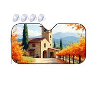 TSGB Sunshade For Car Windshield Autumnal Serenity: A Village Church In The Hills Car Windshield Sunshade Sun Shade For Car Sun Shade For Car(76x140cm)