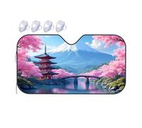 TSGB Sunshade For Car Windshield Cherry Blossoms And Mount Fuji Serenity Car Windshield Sunshade Windshield Sunshade Blackout Shade(76x140cm)