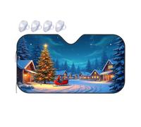 TSGB Sunshade For Car Windshield Christmas Eve In The Snowy Village Car Windshield Sunshade Sun Shade For Car Sun Shade For Car(70x130cm)