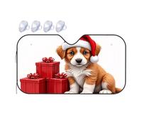 TSGB Sunshade For Car Windshield Christmas Pup With Presents Car Windshield Sunshade Windshield Sunshade Blackout Shade(70x130cm)