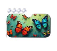 TSGB Sunshade For Car Windshield Colorful Butterflies On Green Background Car Windshield Sunshade Sun Shade For Car Sun Shade For Car(76x140cm)